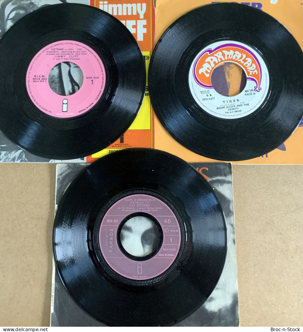 Vinyle 45T - Lot 3 Disques - Cat Stevens / Brian Auger / Jimmy Cliff - Rock