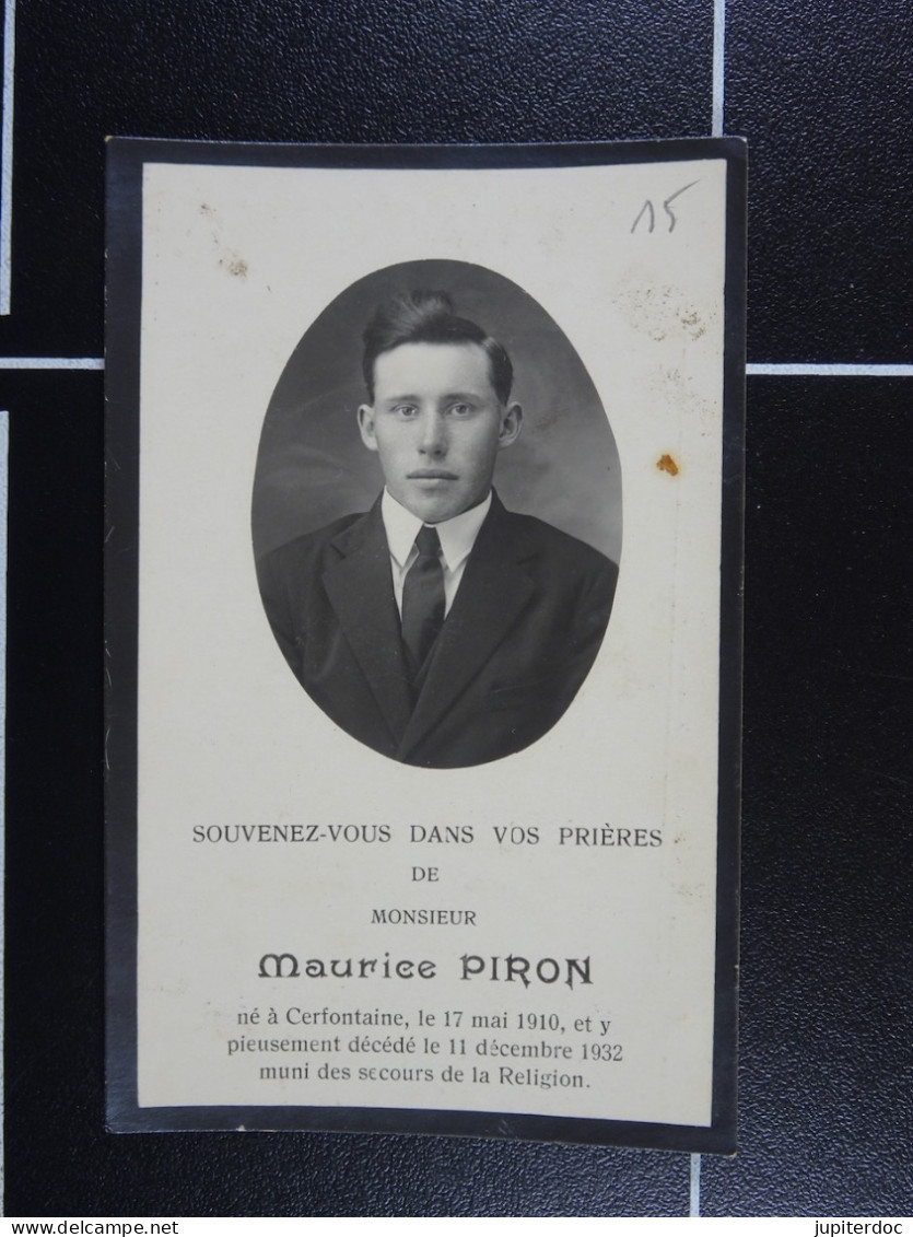 Maurice Piron Cerfontaine 1910  1932  /15/ - Devotieprenten
