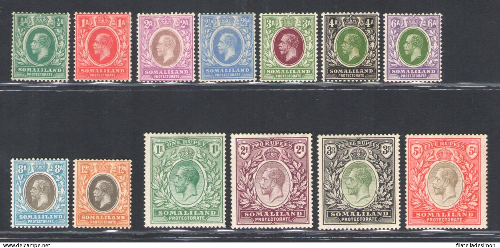 1912-19 Somaliland - Stanley Gibbons N. 12/19 - Serie Di 13 Valori - MH* - Other & Unclassified