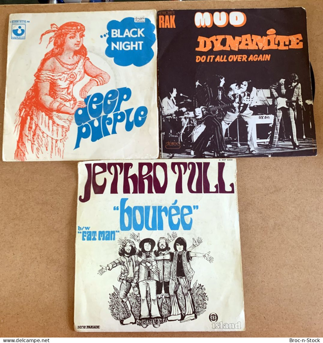 Vinyle 45T - Lot 3 Disques - Deep Purple / Jethro Tull / Mud - Rock