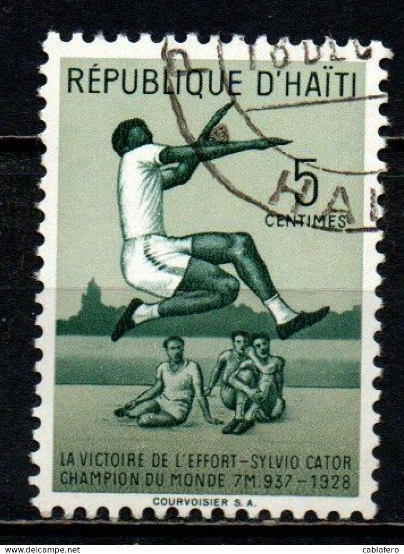 HAITI - 1958 - 30° ANNIVERSARIO DEL RECORD DEL MONDO DEL SALTO IN LUNGO DI SYLVIO CATOR - USATO - Haïti