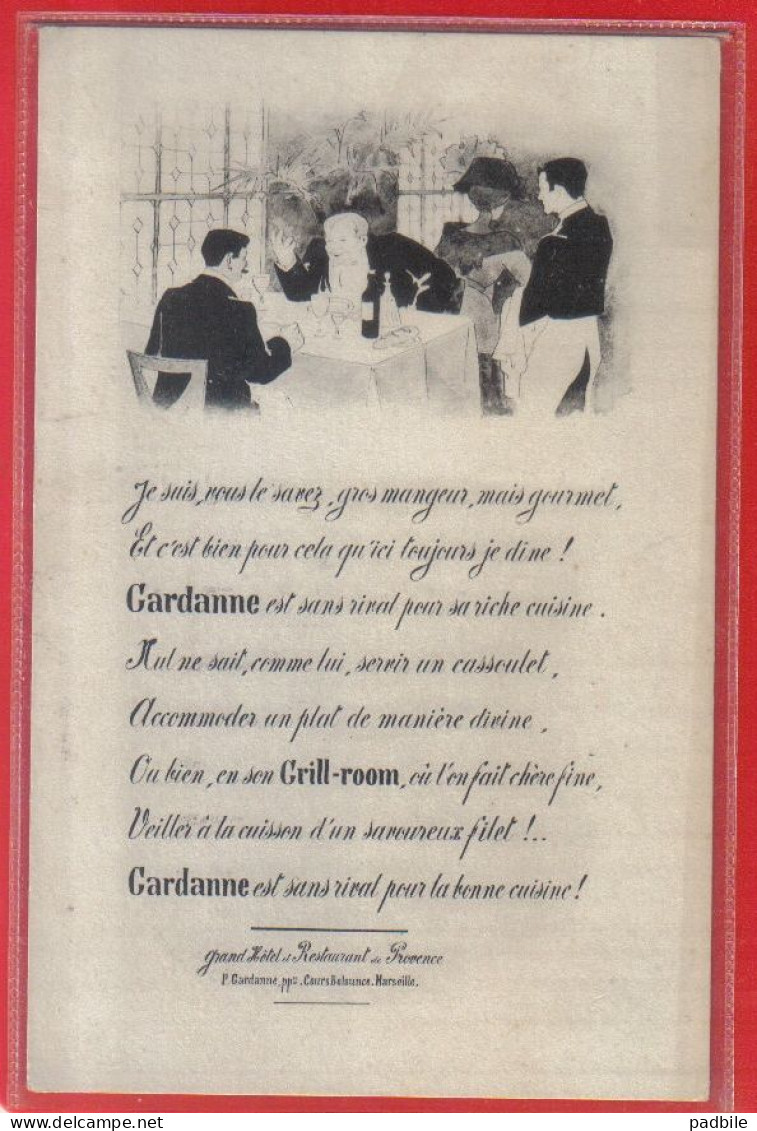 Carte Postale 13. Marseille  Grand Hôtel Restaurant De Provence  P. Gardanne  Propr.    Très Beau Plan - Canebière, Stadtzentrum