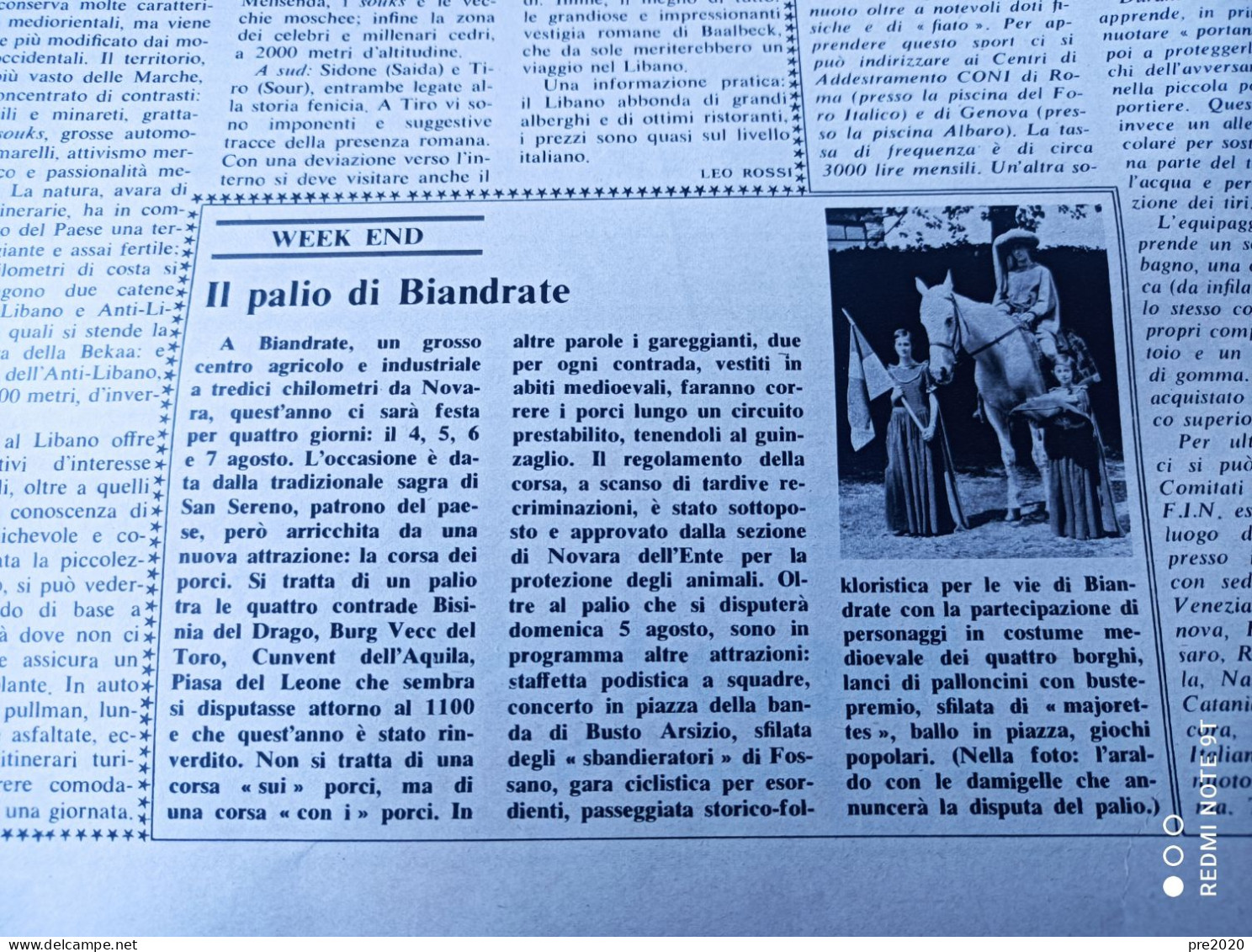 EPOCA 1973 CUSIO ALPI APUANE MARMO DI CARRARA MONTEFERRATO PALIO DI BIANDRATE POSITANO - Other & Unclassified