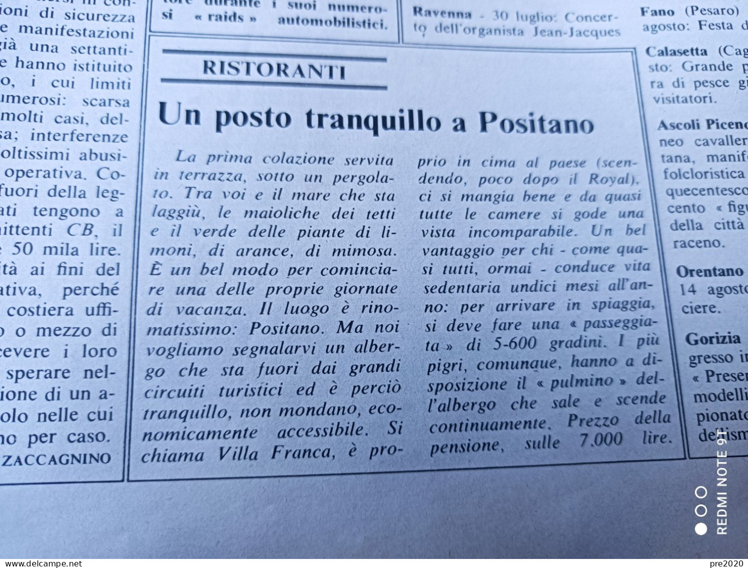 EPOCA 1973 CUSIO ALPI APUANE MARMO DI CARRARA MONTEFERRATO PALIO DI BIANDRATE POSITANO - Sonstige & Ohne Zuordnung