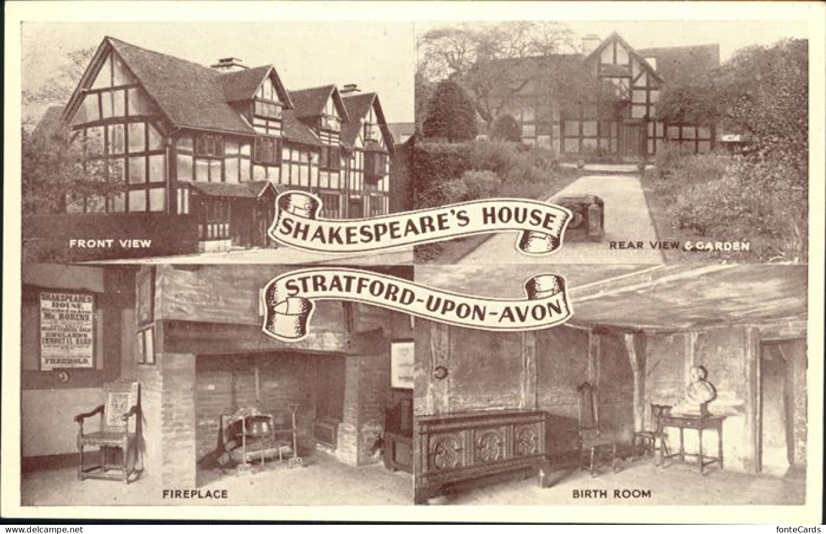 11066344 Stratford-Upton-Avon Shakespeares House Birthroom Fireplace Stratford-U - Autres & Non Classés