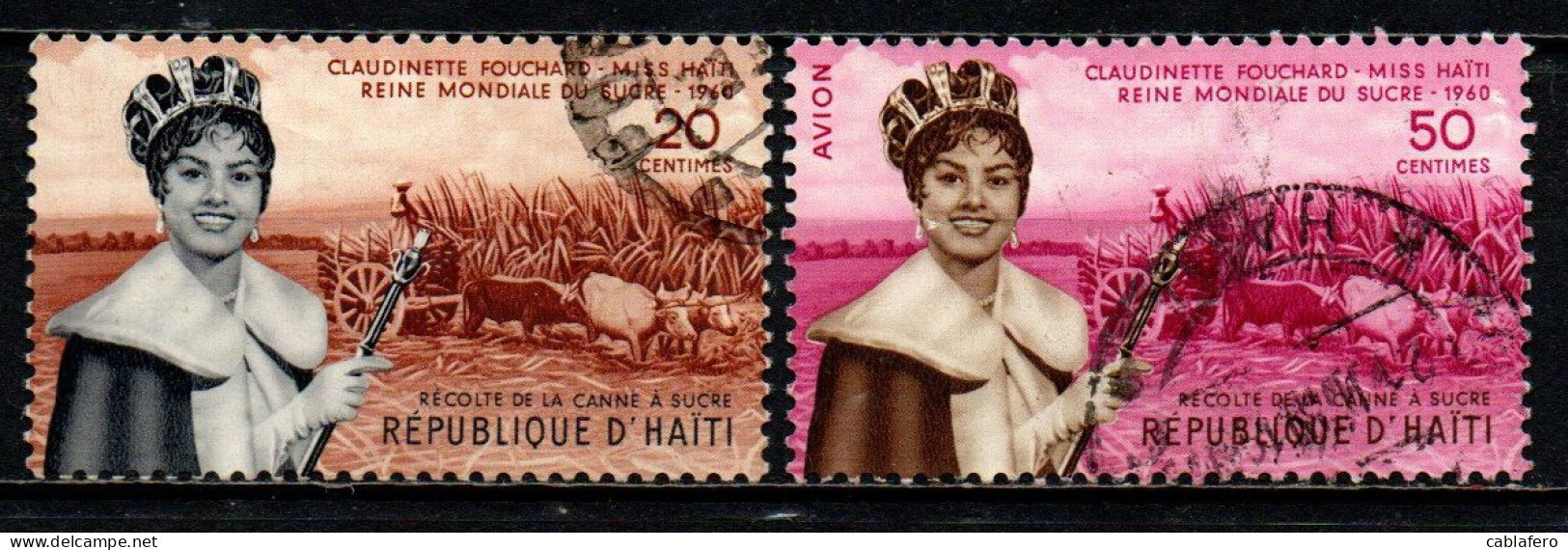 HAITI - 1960 - Claudinette Fouchard, Miss Haiti - Sugar Queen - USATI - Haïti