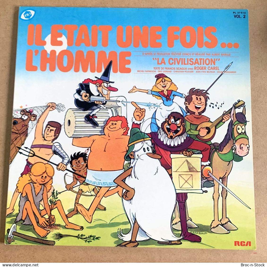 Rare Vinyle 33T - Roger Carel - Il était Une Fois L'Homme - Vol.2 - Dessins Animés Enfants - Kinderlieder