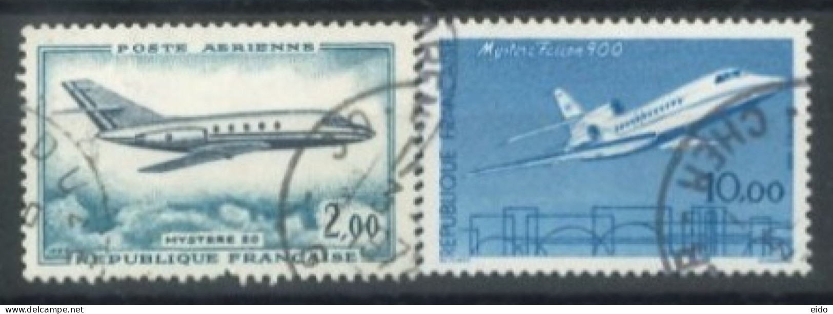 FRANCE - 1965- 85, AIR PLANES STAMPS SET OF 2, USED - Gebraucht