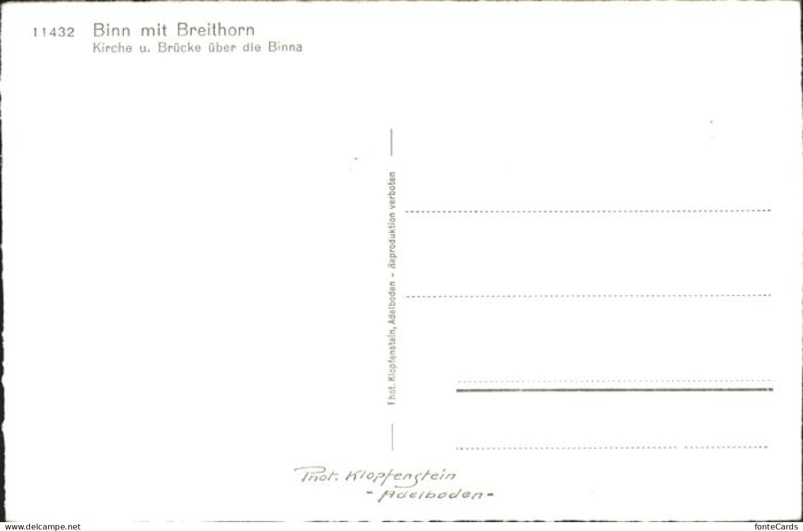 11065695 Binn Breithorn Kirche Bruecke  - Andere & Zonder Classificatie