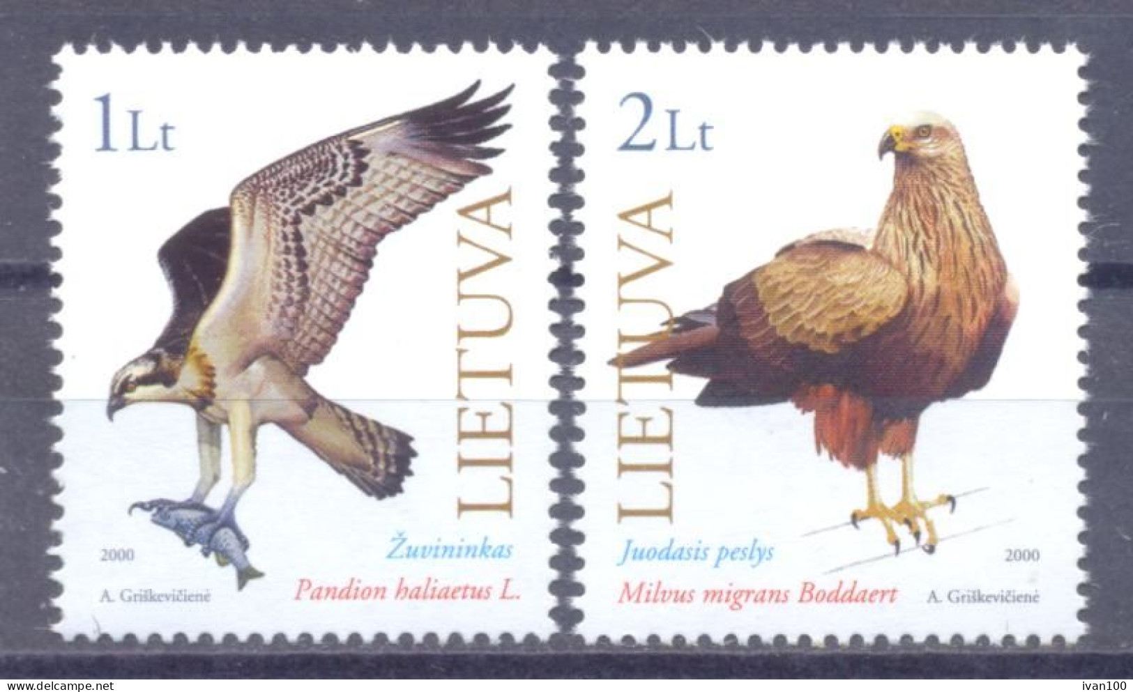 2000. Lithuania, Birds, 2v, Mint/** - Lituanie