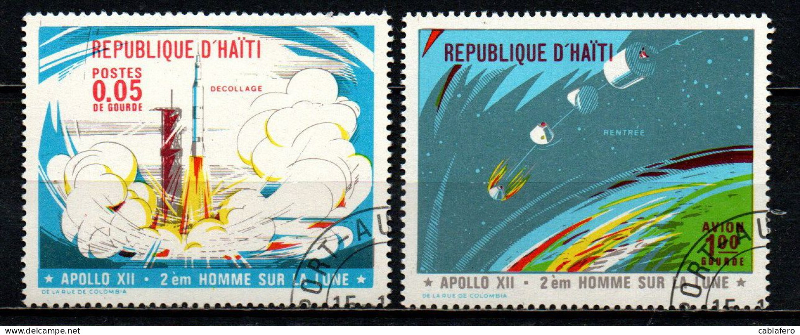 HAITI - 1970 - VIAGGIO DELLA NAVICELLA APOLLO 12 - USATI - Haïti