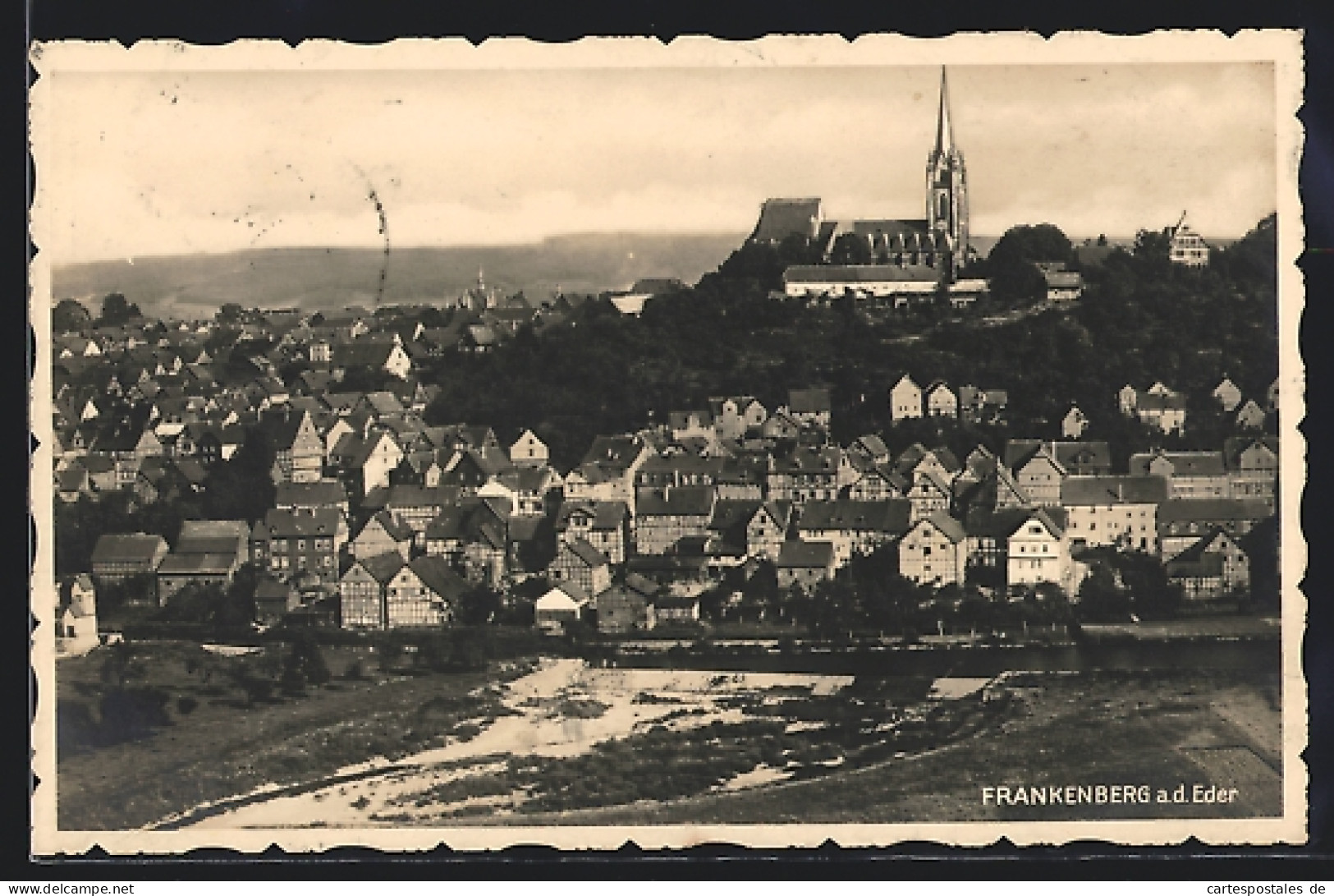 AK Frankenberg A. D. Eder, Teilansicht Mit Kirche  - Frankenberg (Eder)