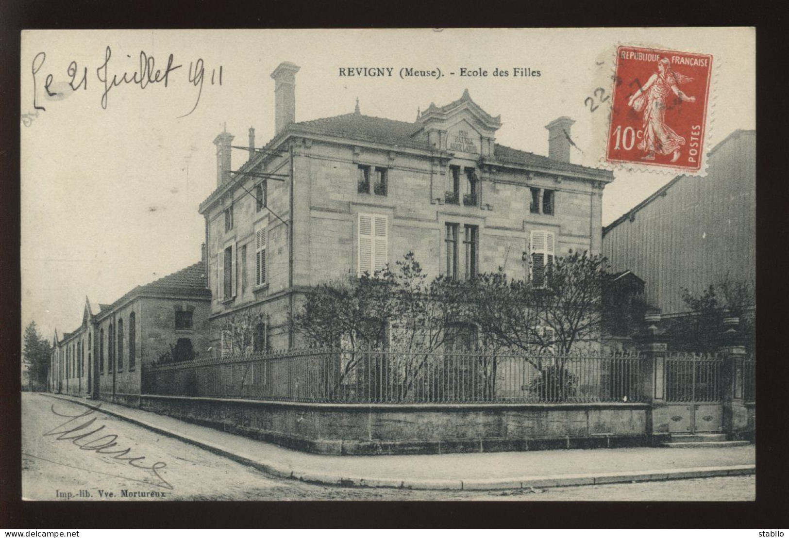 55 - REVIGNY-SUR-ORNAIN - ECOLE DES FILLES - IMPR-LIB VVE MORTUREUX - Revigny Sur Ornain