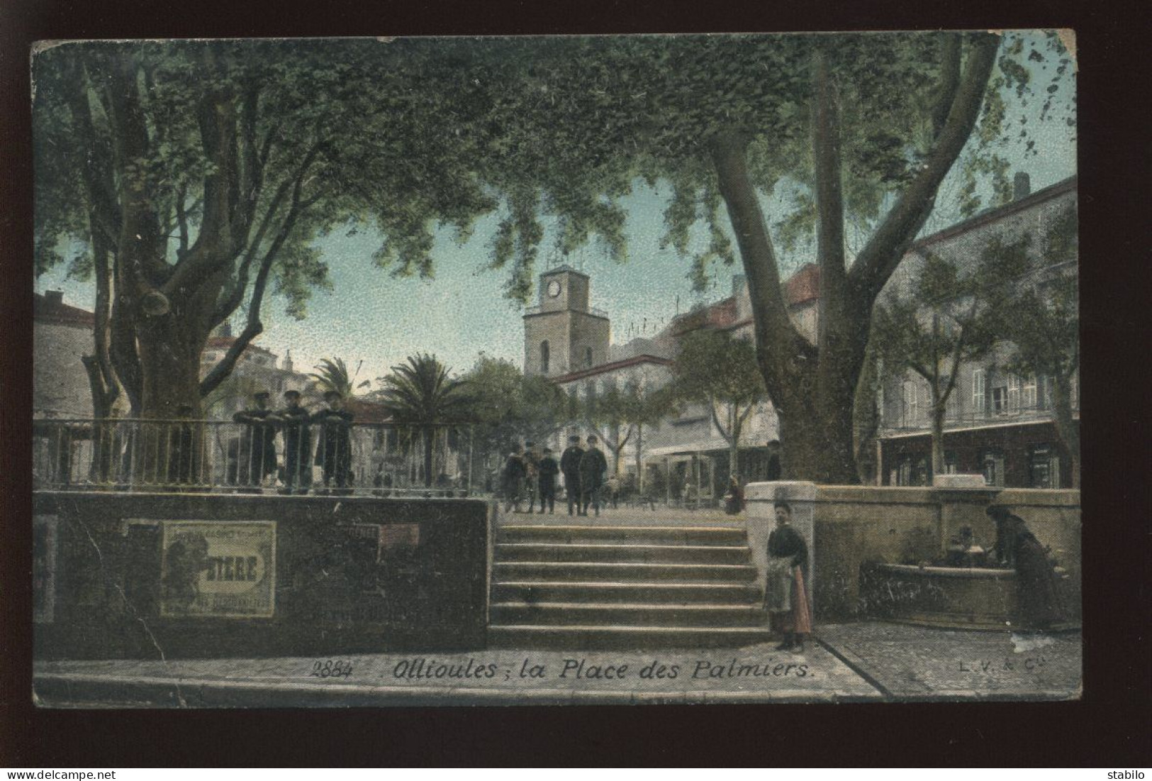 83 - OLLIOULES - PLACE DES PALMIERS -  AQUA-PHOTO - Ollioules