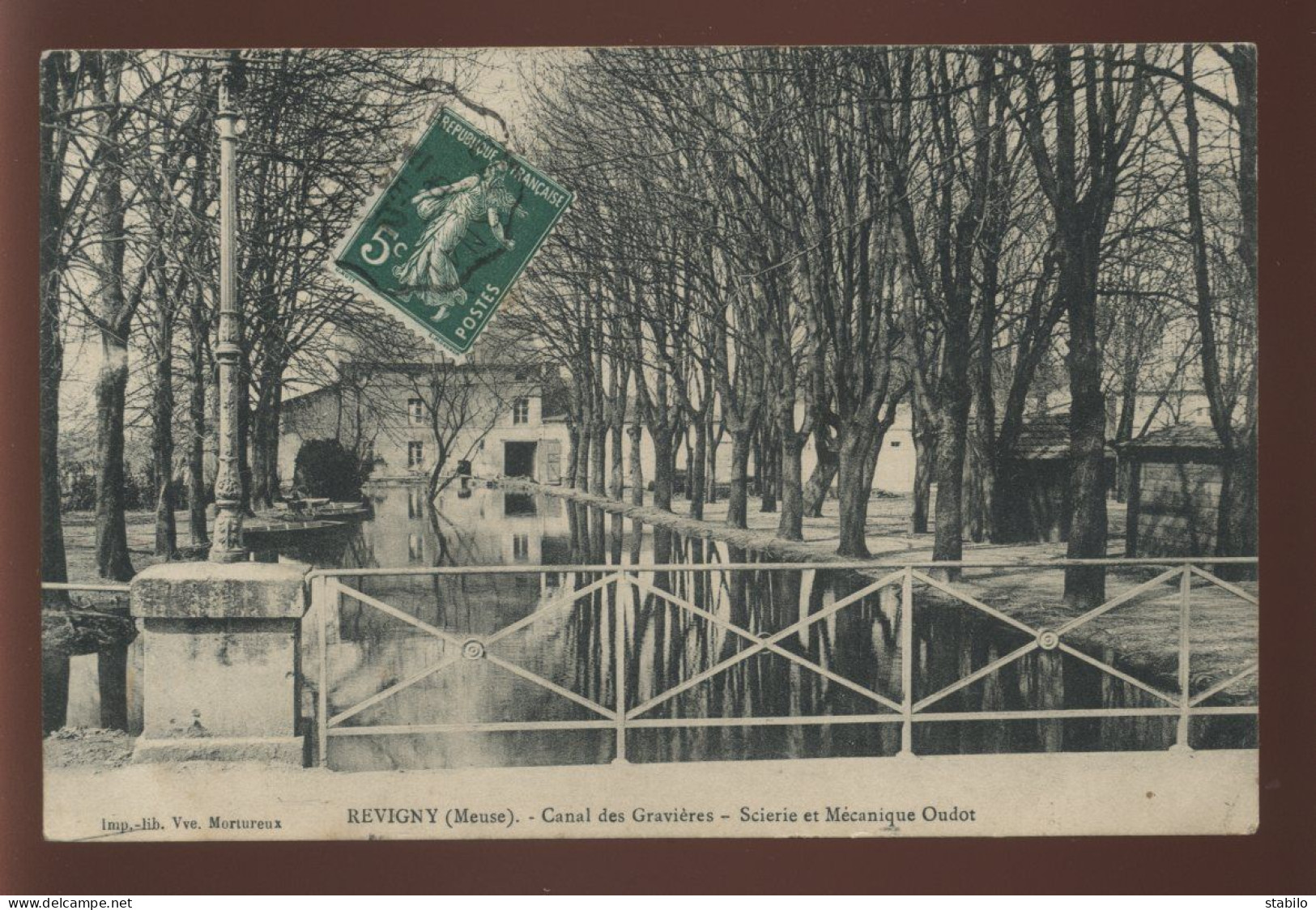 55 - REVIGNY-SUR-ORNAIN - LE CANAL DES GRAVIERES - SCIERIE ET MECANIQUE OUDOT - EDITEUR MORTUREUX - Revigny Sur Ornain