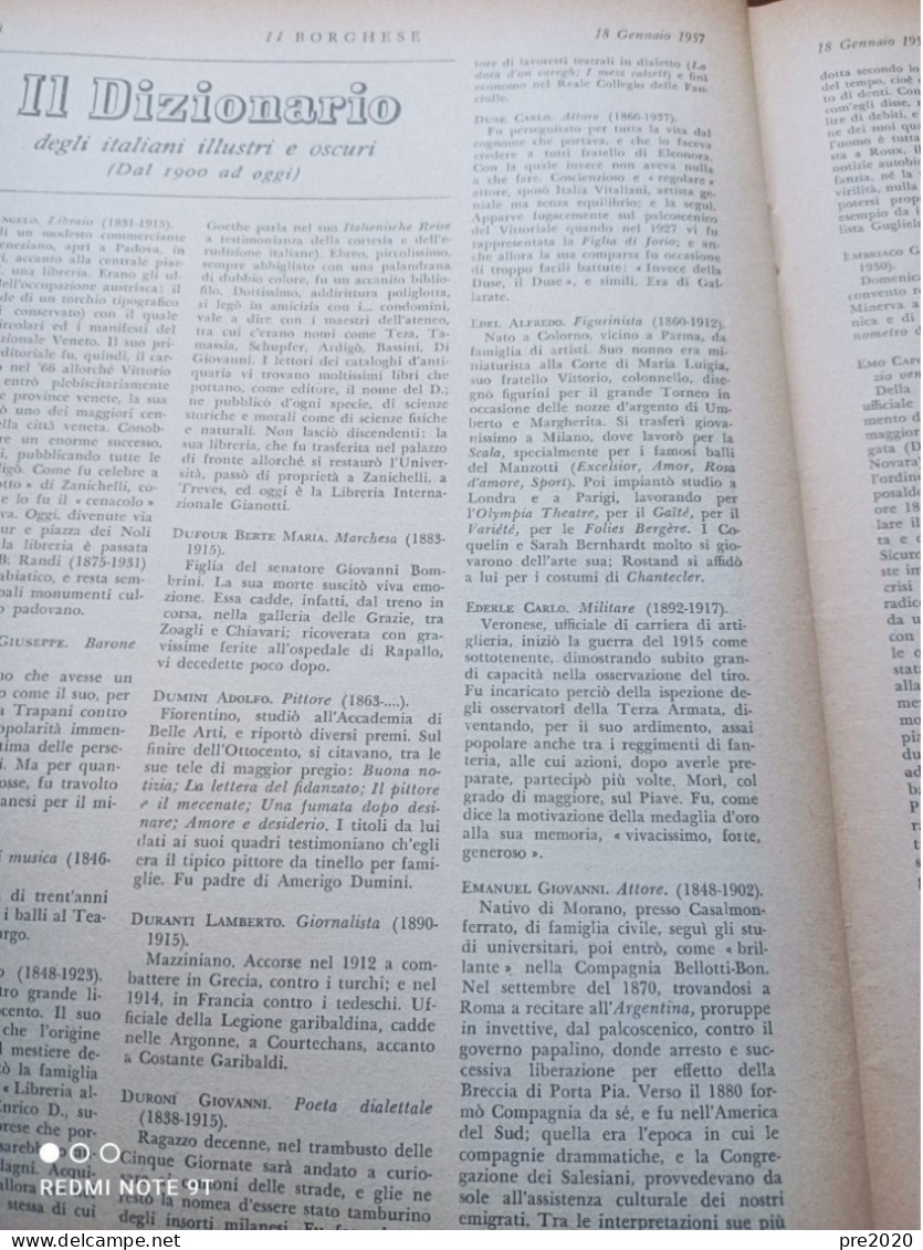 IL BORGHESE 1957 ROSSURA CALONICO GIORNICO SOGLIO SVIZZERA COLORNO MORANO PO - Other & Unclassified