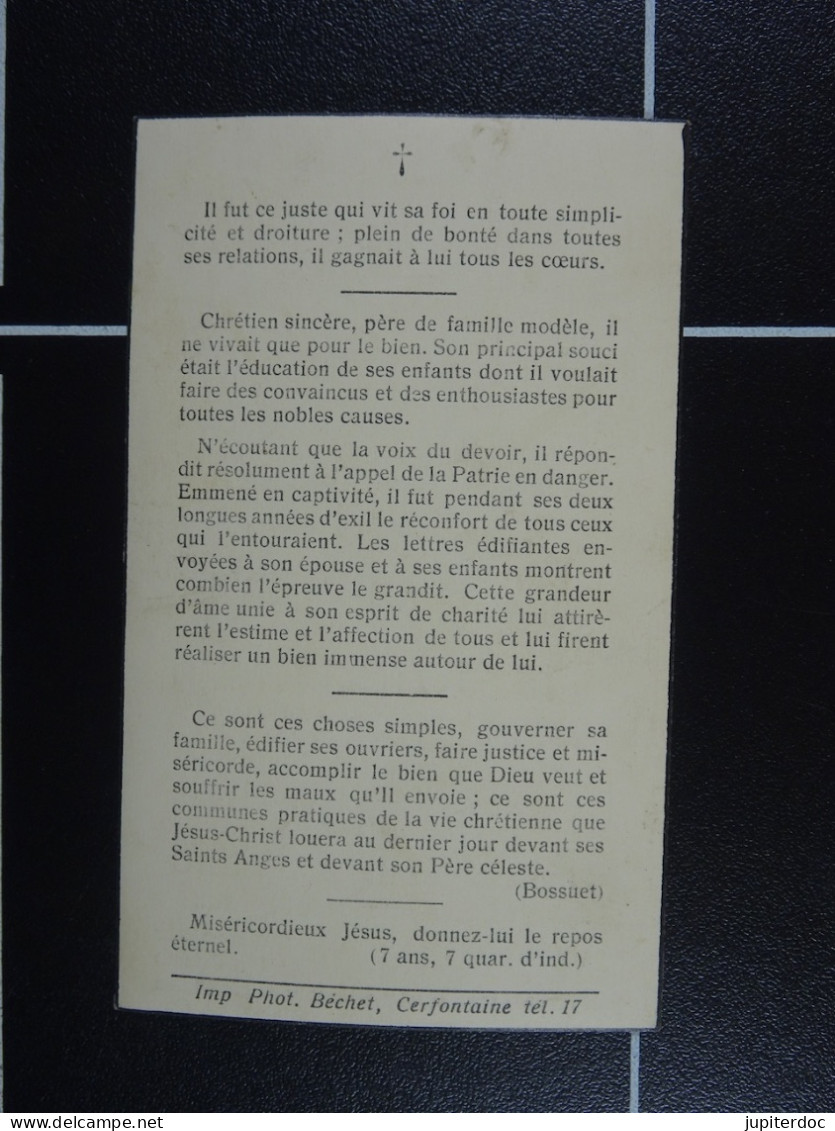 Emile Leclerc épx Magotteaux Froidchapelle 1902 Mort En Captivité à Stablack En 1942  /20/ - Devotion Images