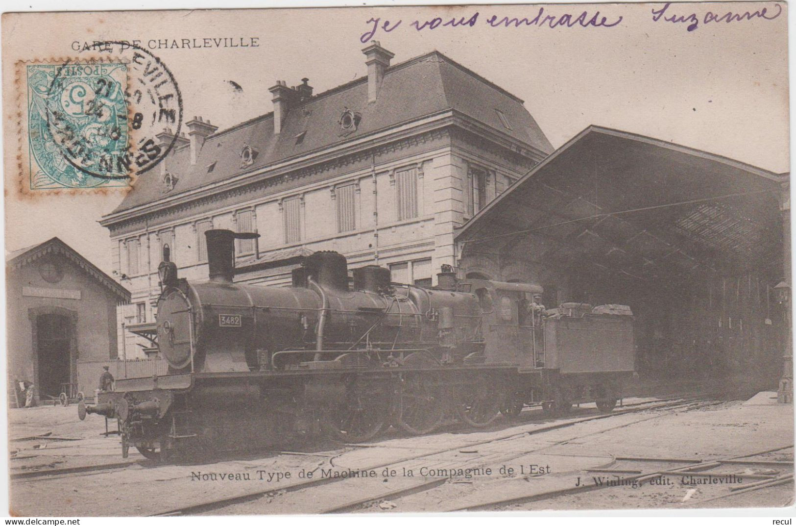 ARDENNES - GARE DE CHARLEVILLE - Nouveau Type De Machine De La Compagnie De L'Est - Charleville