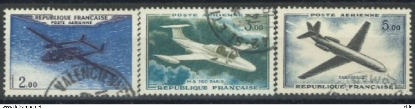 FRANCE - 1960/ 64, AIR PLANES STAMPS SET OF 3, USED - Oblitérés