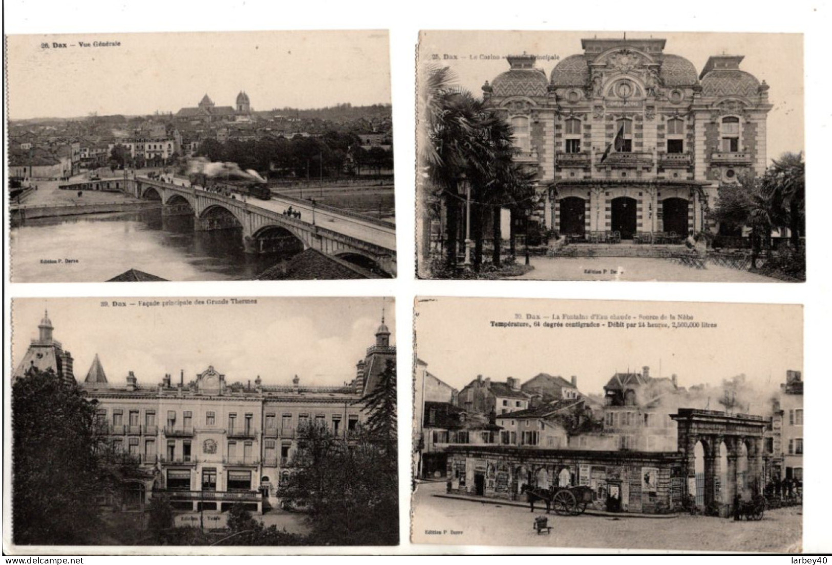 40 - Dax - Vue Generale - Les Arenes - Monument Boyau - Ect - 6 Cartes Postales Ancienne - Dax