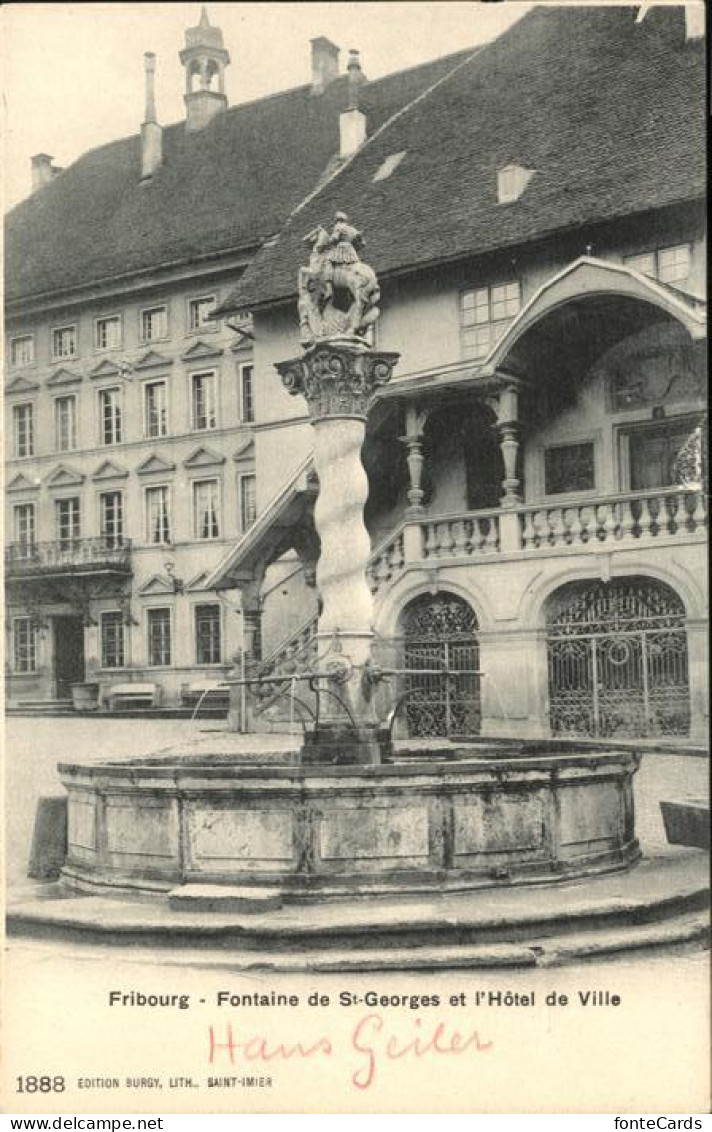 11060516 Fribourg_FR Fontaine St Georges Hotel De Ville - Other & Unclassified