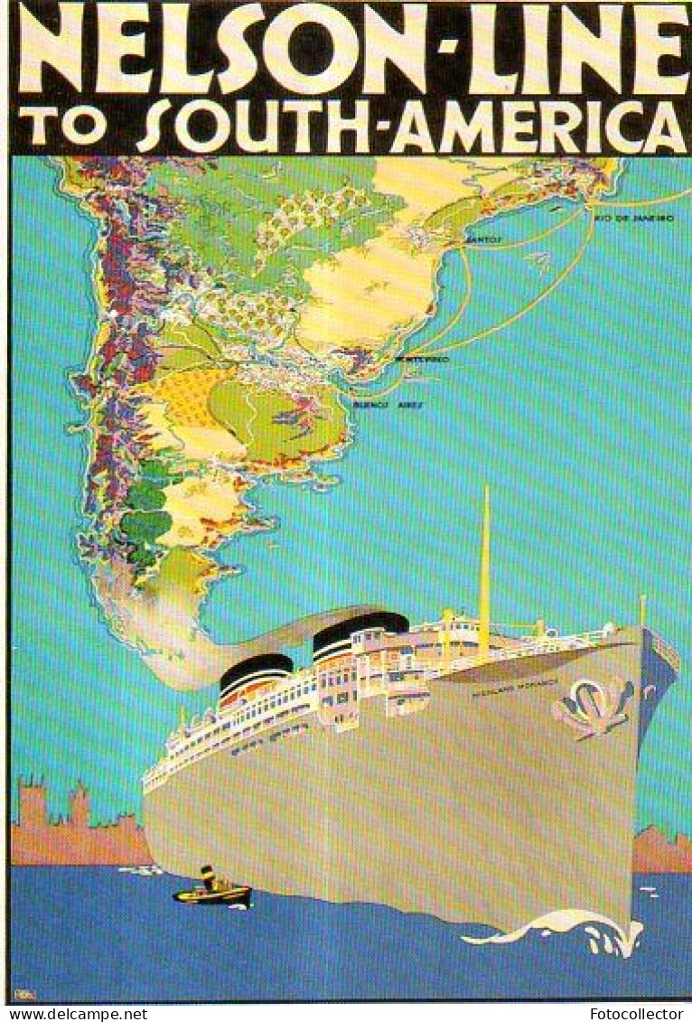 Cie Maritime Nelson Line To South America - Publicité