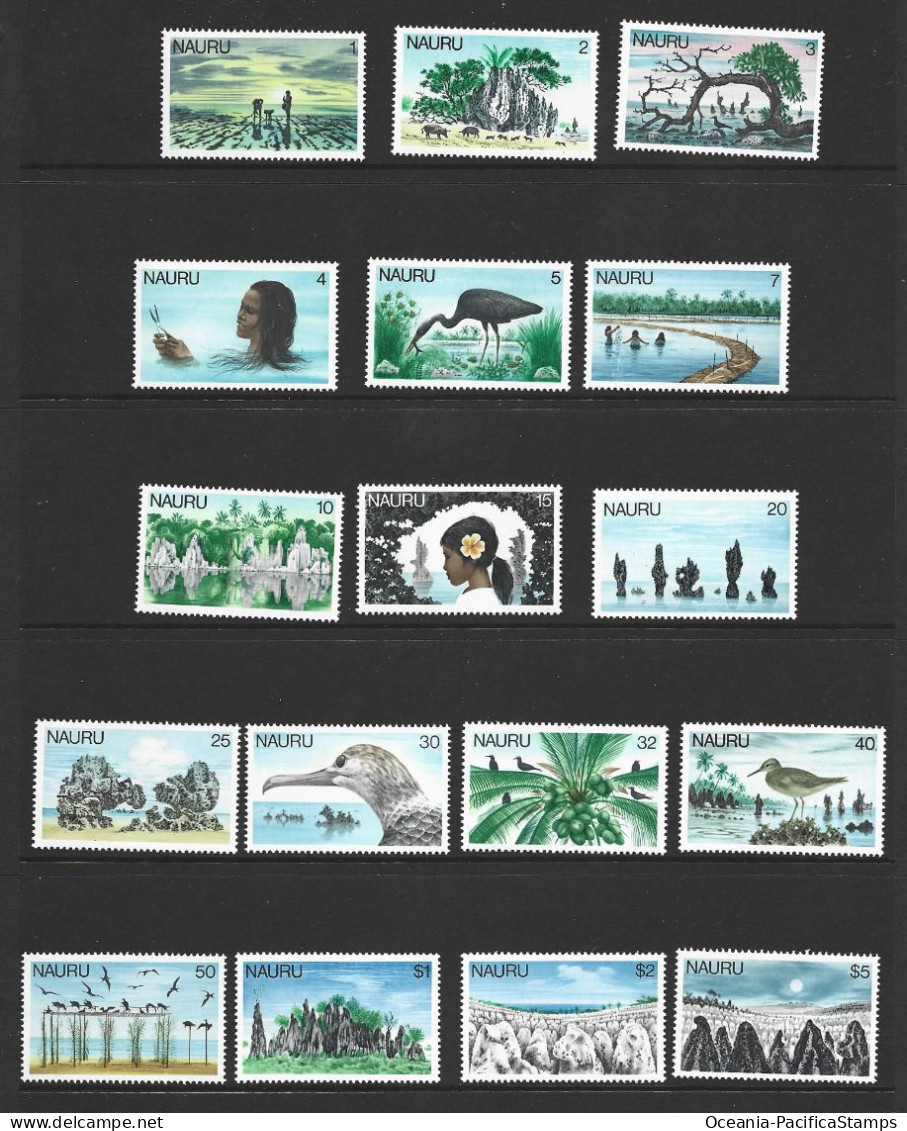 Nauru 1978 Definitives Set Of 17 MNH - Nauru