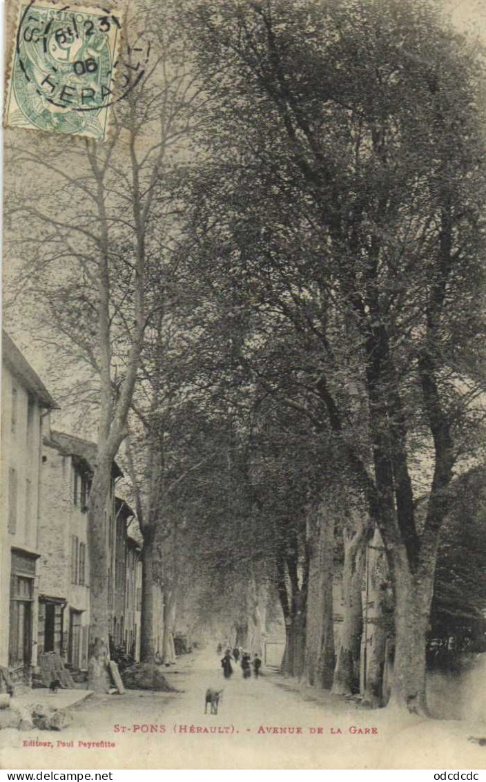 St PONS ( Hérault) Avenue De La Gare Animée  Labouche RV - Saint-Pons-de-Thomières