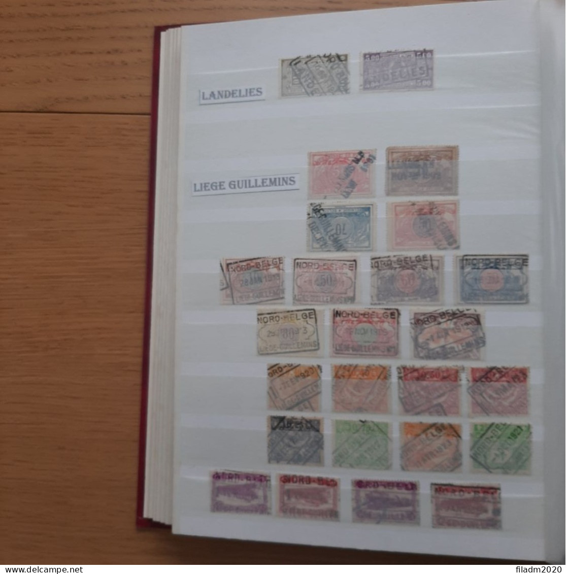Collectie NORD BELGE gestempeld : 750 verschillende zegels : mooi opgezette verzameling in insteekboek