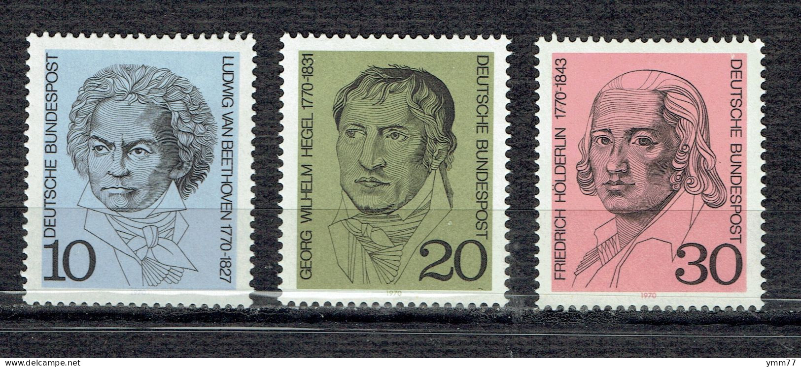 Célébrités Allemandes (Ludwig Von Beethoven, Georg Wilhelm Hegel Et Friedrich Hölderlin) - Unused Stamps