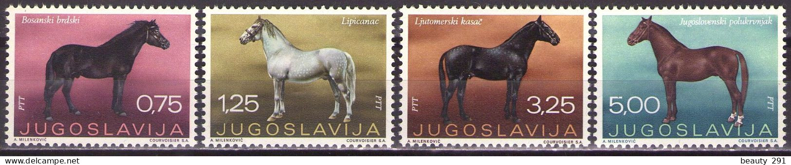 Yugoslavia 1969 - Veterinary Faculty 50th Anniversary - Horses Animals Fauna - Mi 1344-1347 - MNH**VF - Neufs