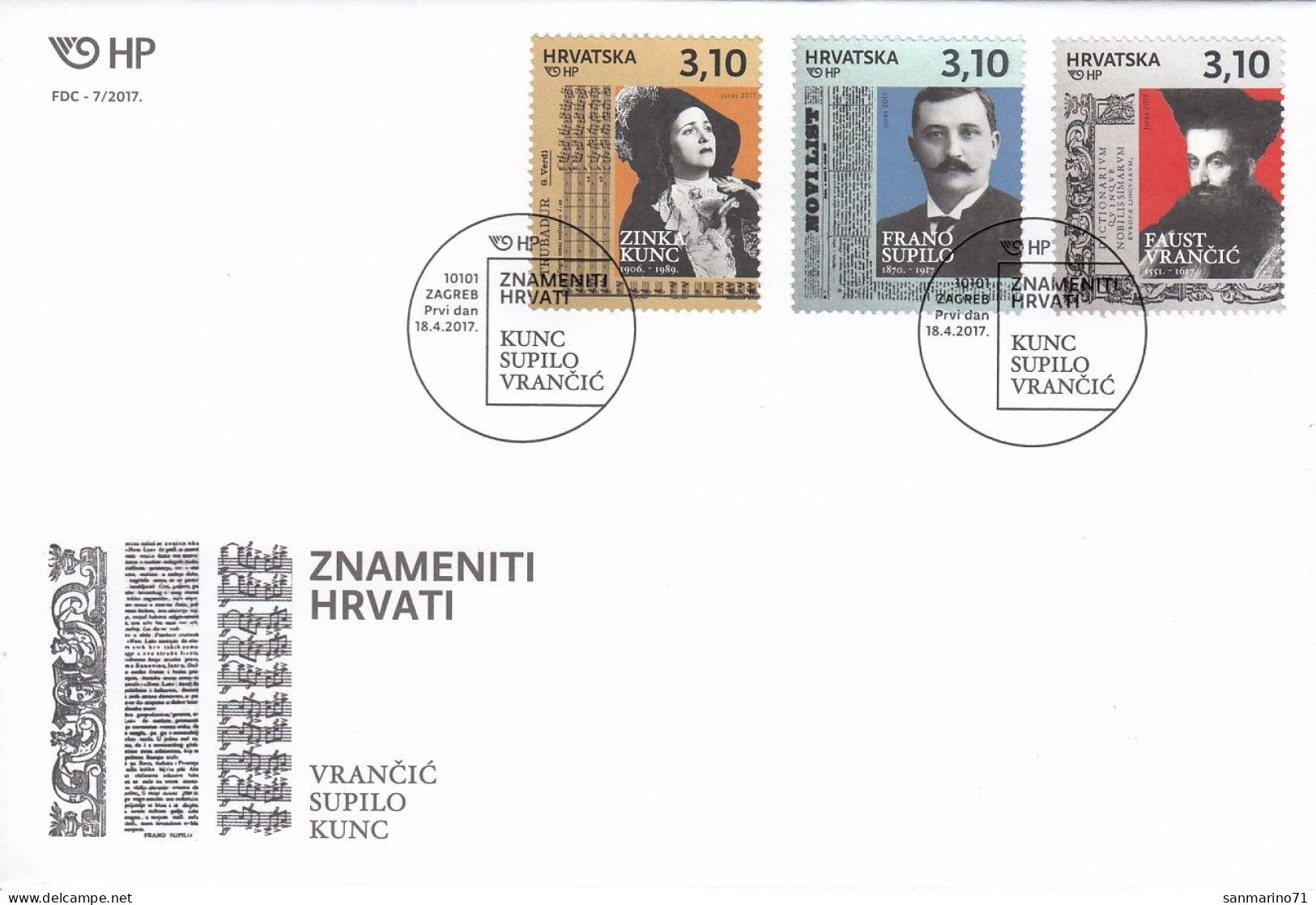 FDC CROATIA 1277-1279 - Croatie