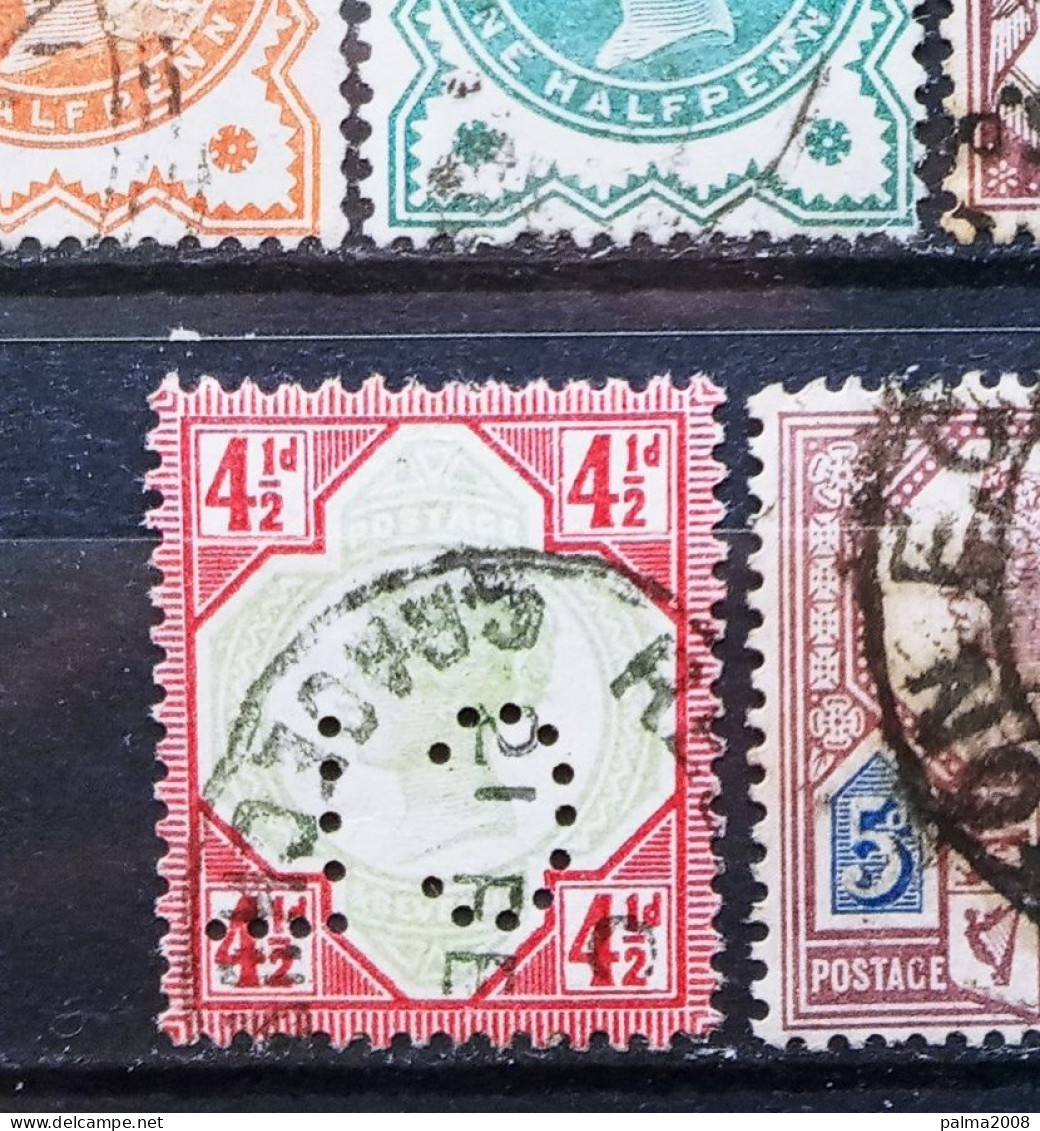 INGLATERRA - IVERT LOTE 9 SELLOS USADO - REINA VICTORIA - UN SELLO PERFORADO LOS DE LA FOTO - Used Stamps