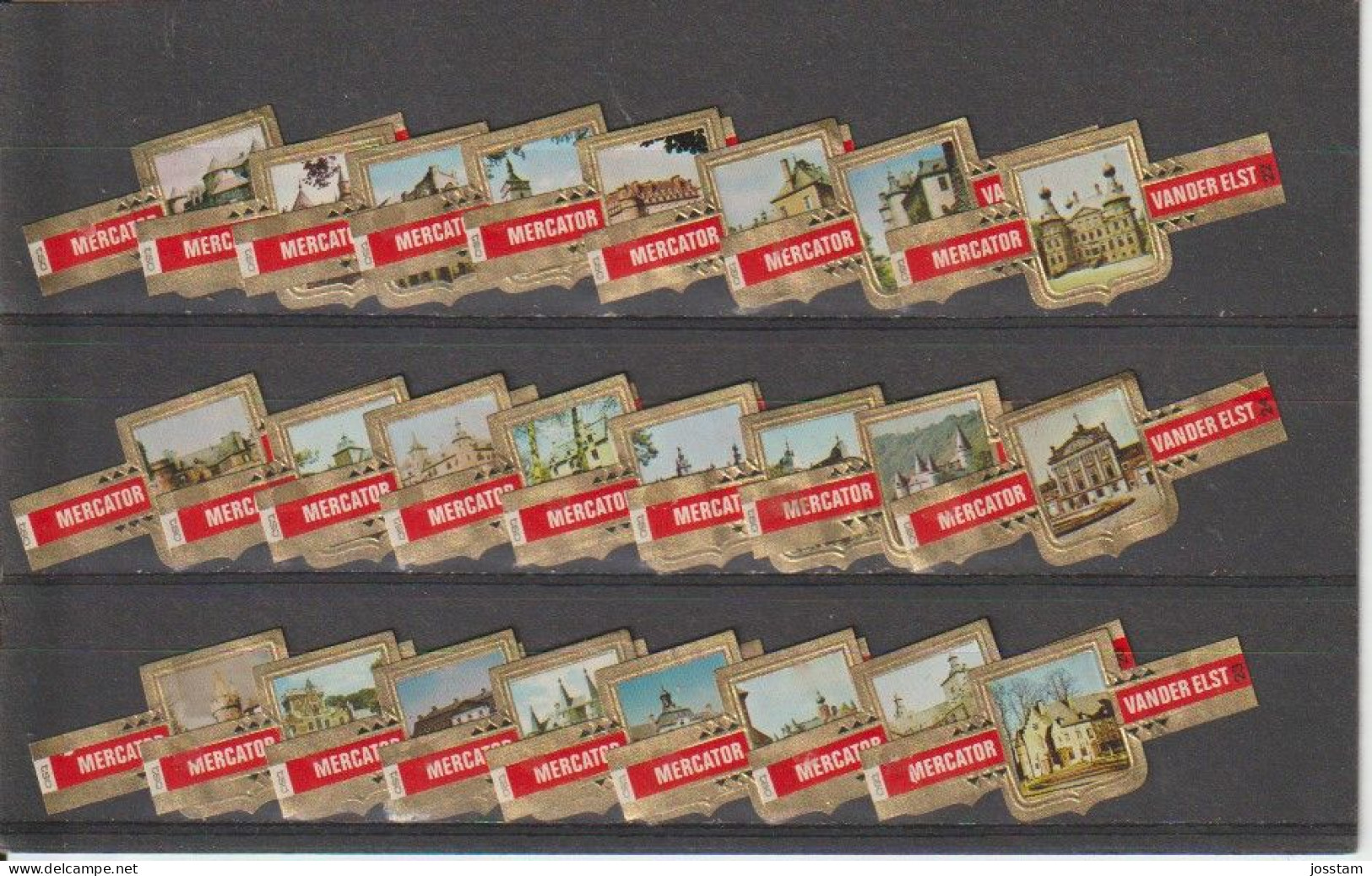 Reeks 2501 Kastelen    1-24     ,24  Stuks Compleet      , Sigarenbanden Vitolas , Etiquette - Sigarenbandjes