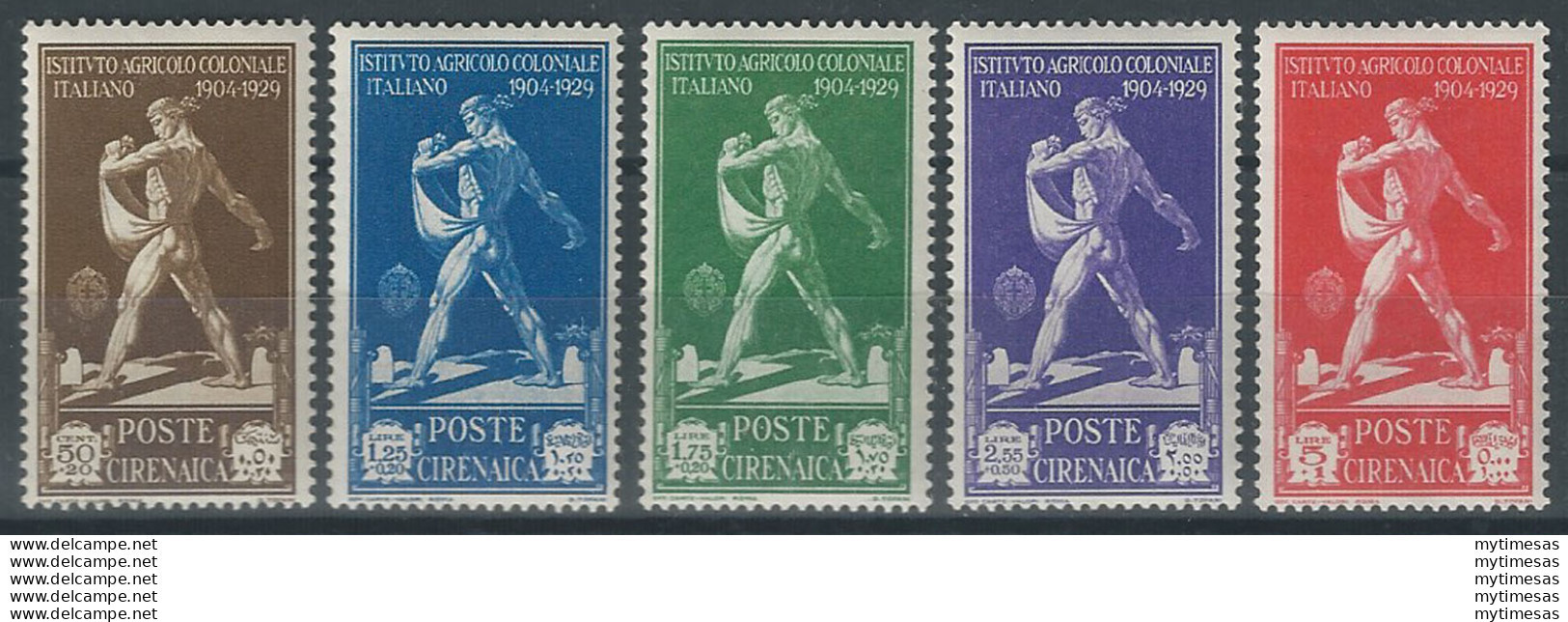 1930 Cirenaica Istituto Agricolo 5v. MNH Sassone N. 72/76 - Other & Unclassified