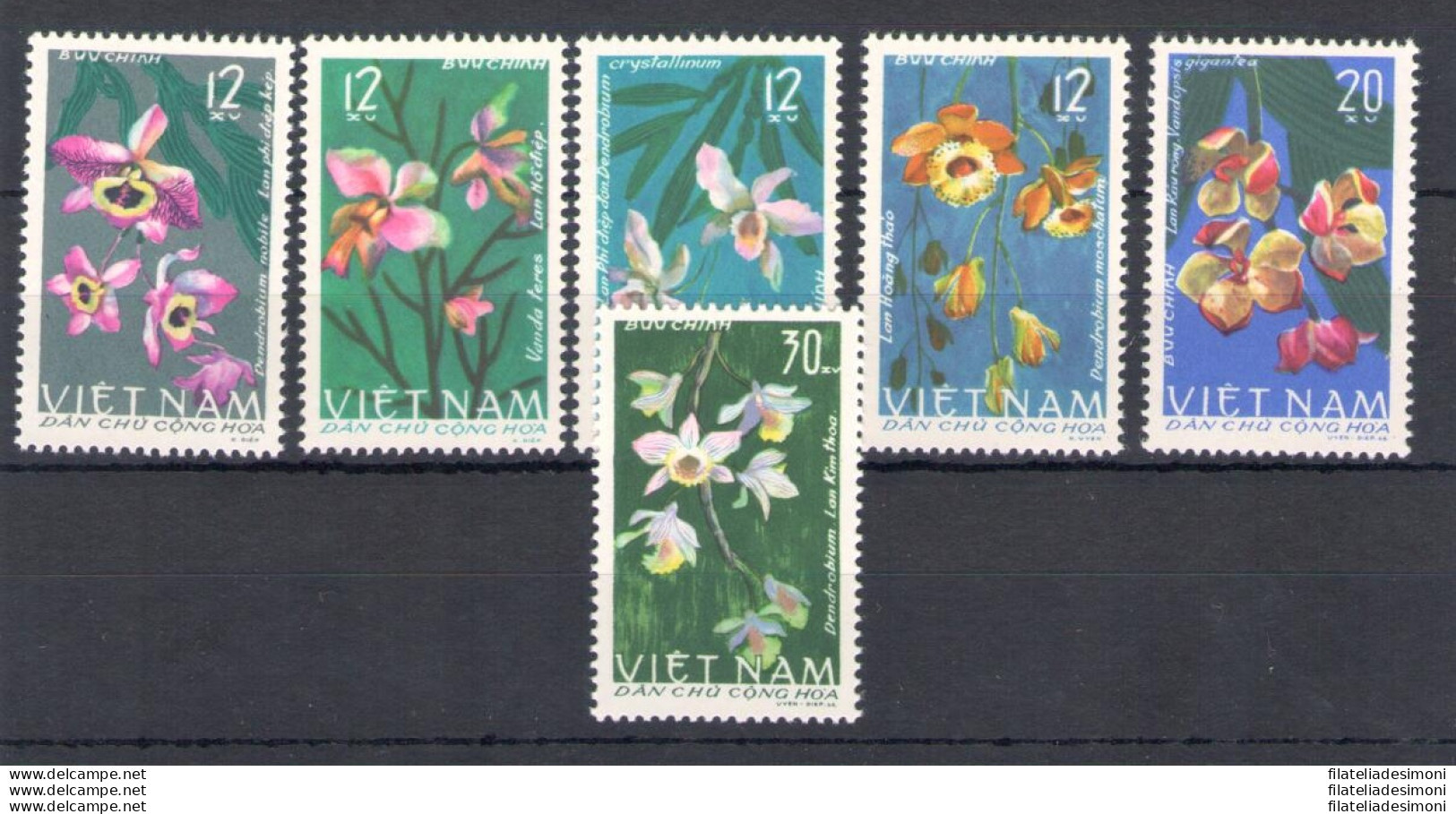 1966 Vietnam Del Nord - Yvert N. 482-87 - Fiori - 6 Valori - MNH** - Andere & Zonder Classificatie