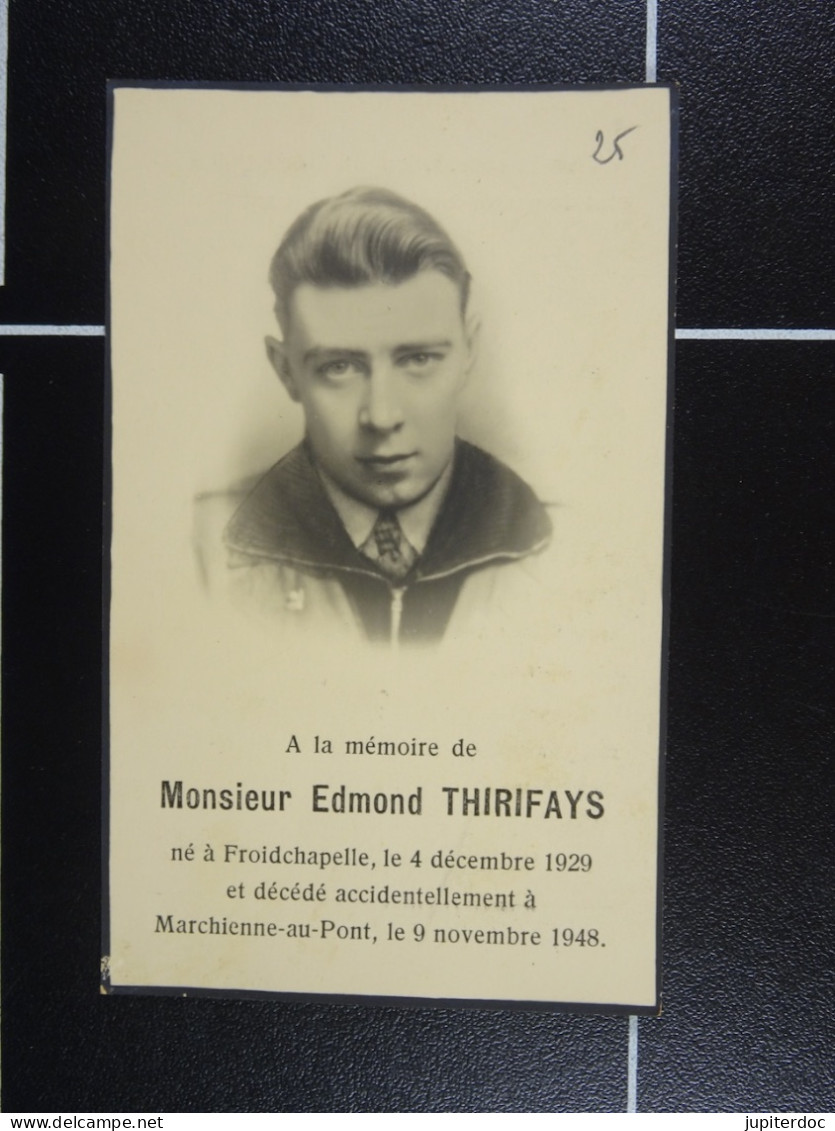 Edmond Thirifays Froidchapelle 1929 Marchienne-au-Pont 1948  /25/ - Images Religieuses