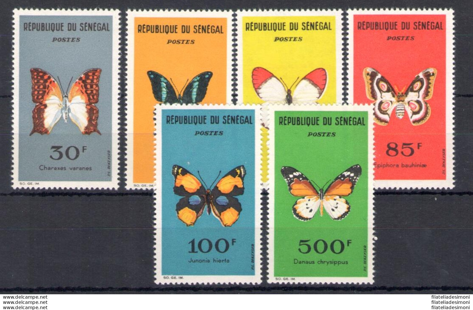 1963 Senegal - Repubblica, Farfalle - Yvert N. 226-31 - 6 Valori - MNH** - Papillons