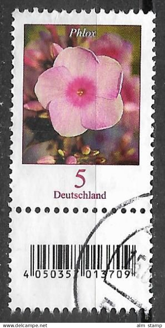 2017  Deutschland Germany Mi. 3296R  Used Mit  EAN-Codierung. Blumen  Flammenblumen (Phlox Sp.) - Used Stamps