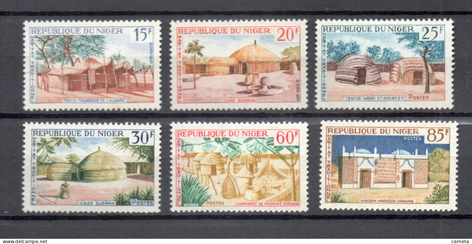 NIGER N° 150 à 155   NEUFS SANS CHARNIERE  COTE 6.00€     HABITAT MAISON - Niger (1960-...)