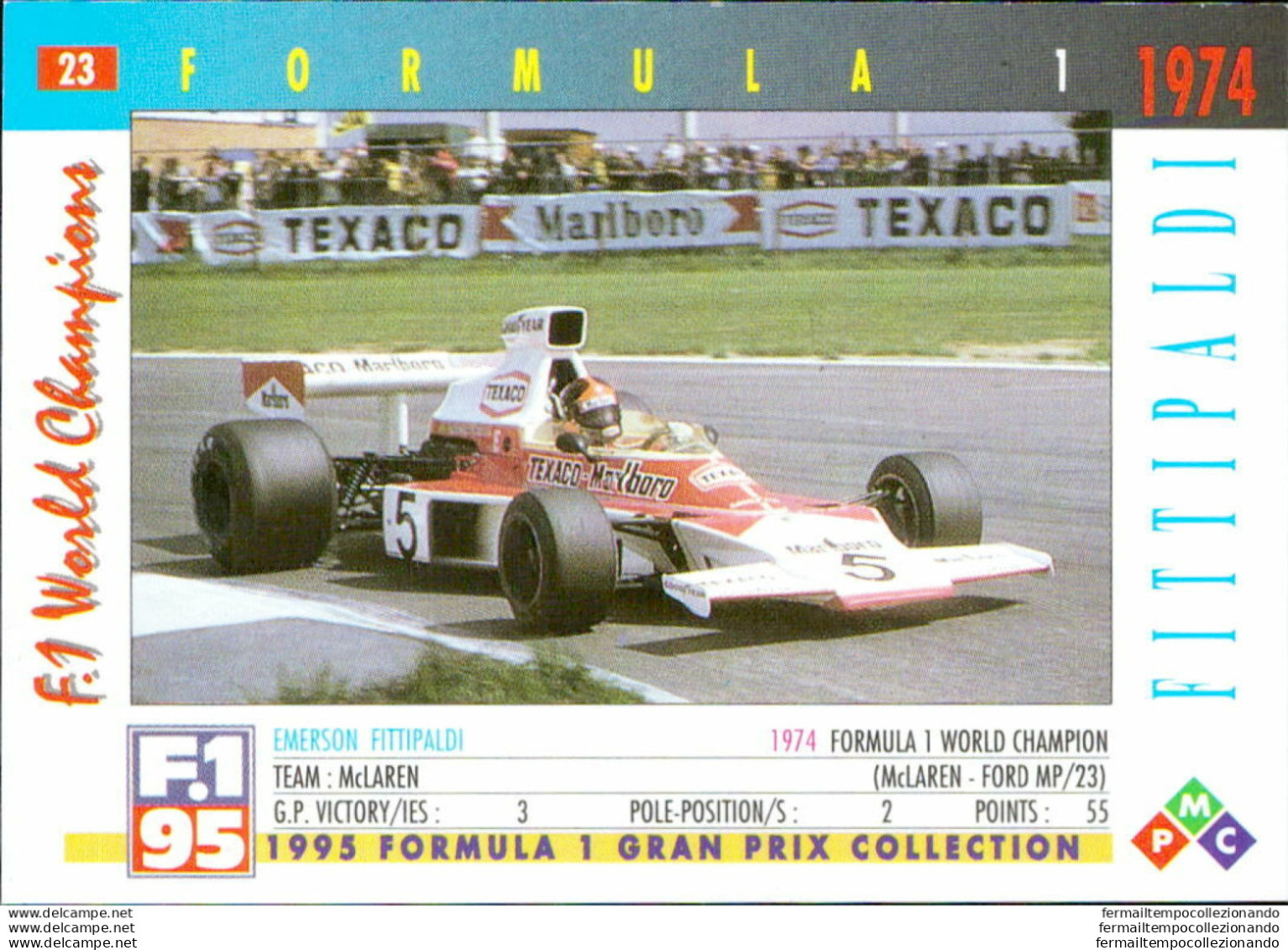 Bh23 1995 Formula 1 Gran Prix Collection Card Fittipaldi N 23 - Catalogues