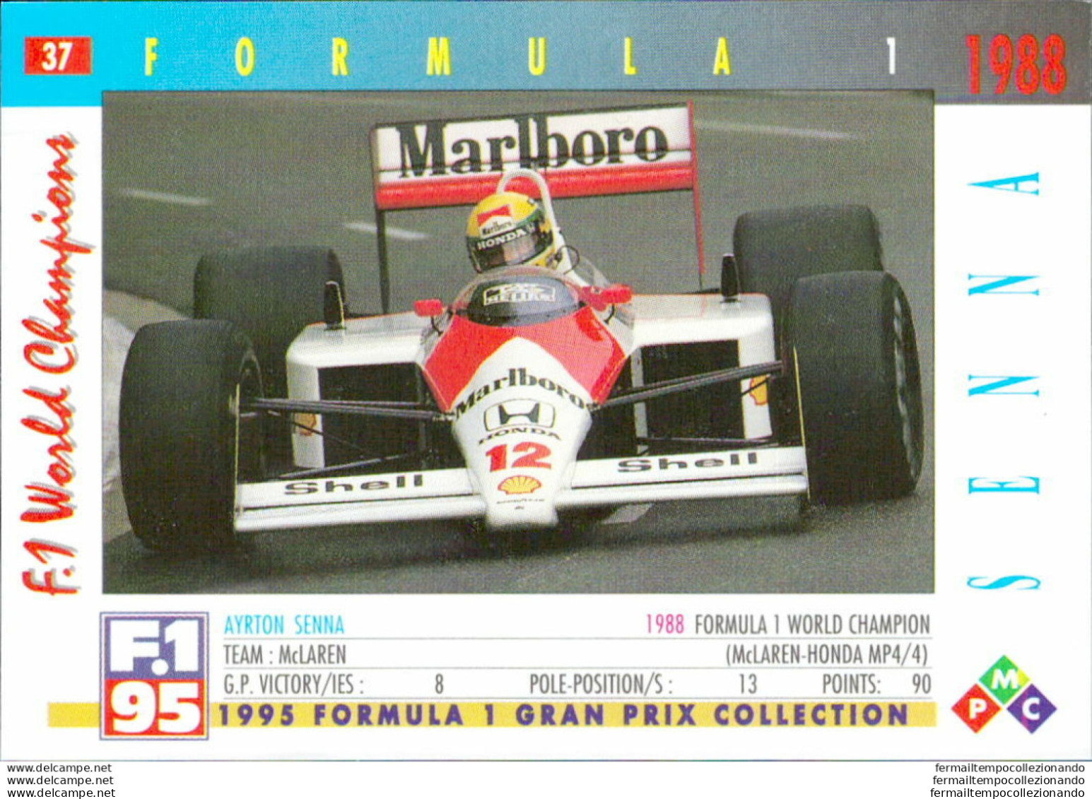 Bh37 1995 Formula 1 Gran Prix Collection Card Senna N 37 - Kataloge