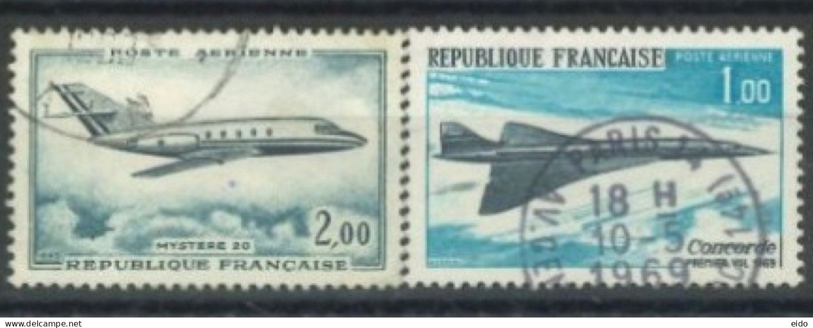 FRANCE - 1965/ 69, AIR PLANES STAMPS SET OF 2, USED - Used Stamps
