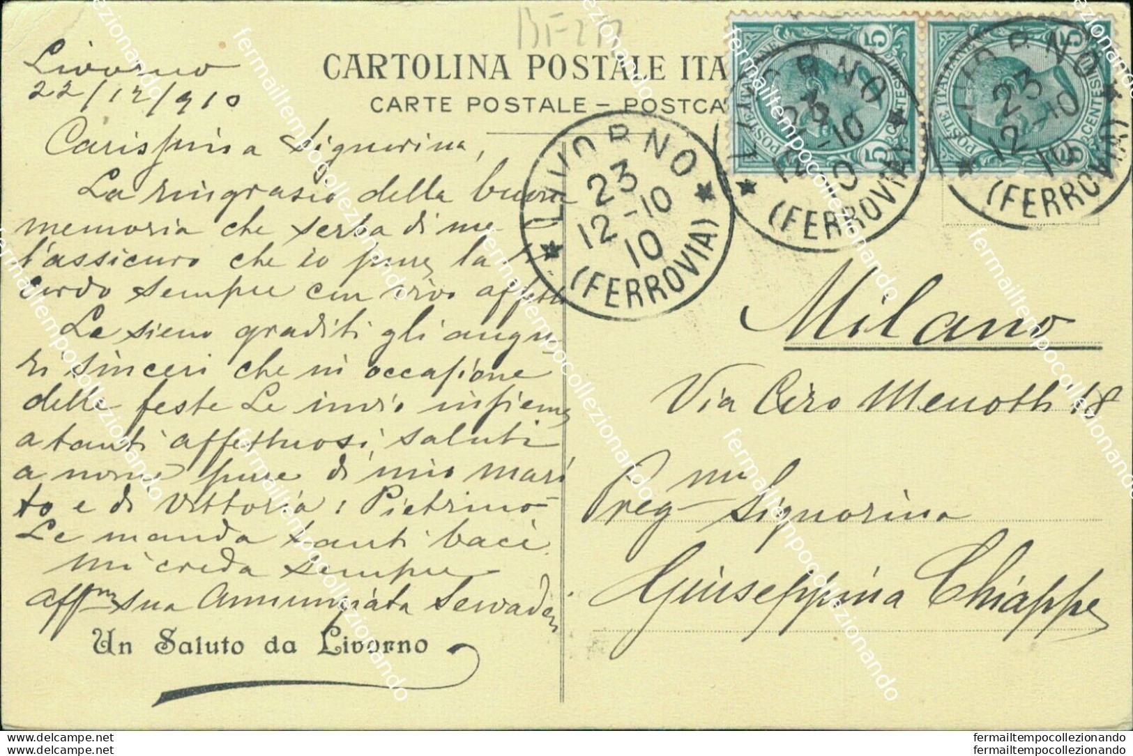 Bf212 Cartolina Livorno Citta'   Il Porto 1910 - Livorno