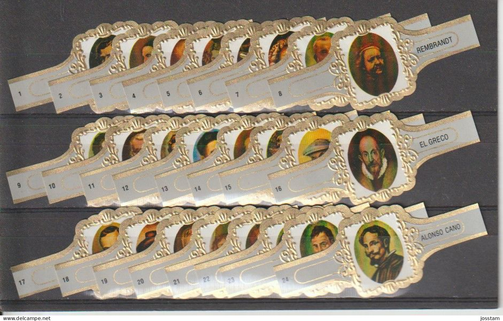 Reeks 2508  Schilders  1-24     ,24  Stuks Compleet      , Sigarenbanden Vitolas , Etiquette - Sigarenbandjes