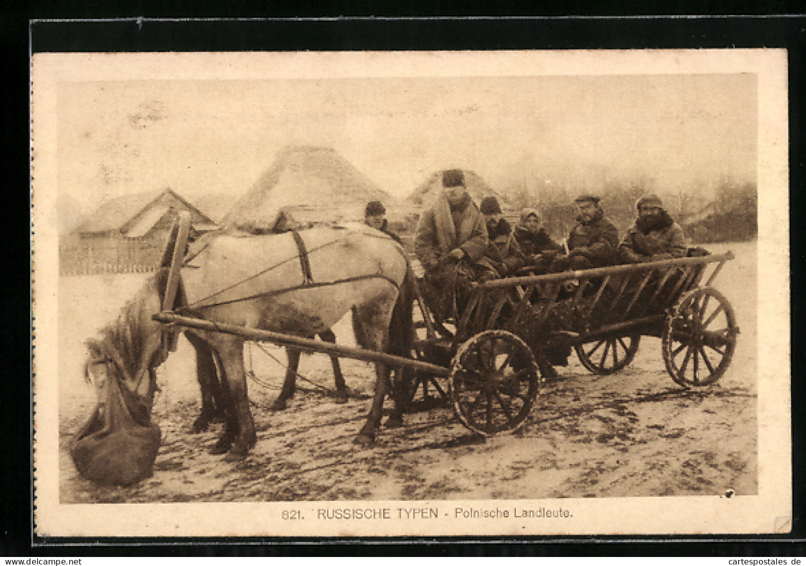 AK Russische Typen, Polnische Landleute Unterwegs Mit Einem Pferdewagen  - Ohne Zuordnung