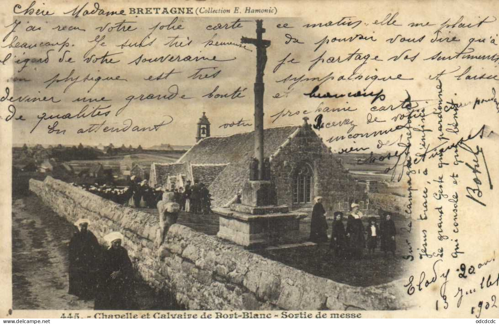 Chapelle Et Calvaire De Port Blanc Sortie De Messe Pionnière RV - Penvénan
