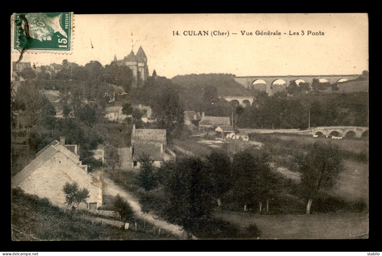 18 - CULAN - VUE GENERALE - LES 3 PONTS - Culan