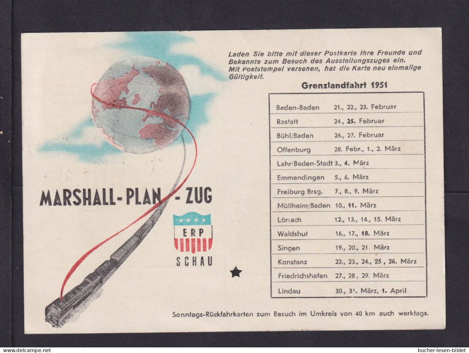 1951 - Sonderstempel Freiburg/ERP... - Sonderkarte - Idées Européennes