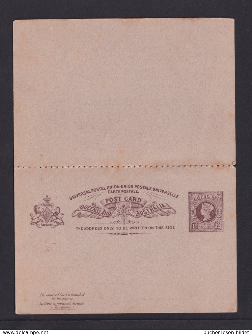 1900 - 1  1/2 P. Doppel-Ganzsache Ab Brisbane Nach Constantinopel  - Cartas & Documentos